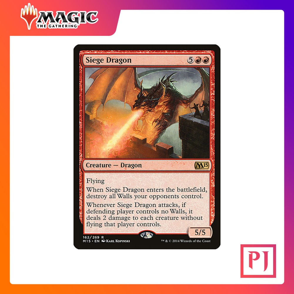 [MTG] Siege Dragon [M15] [RED] [RARE] [NORMAL] [ENG] (การ์ดเมจิค ...