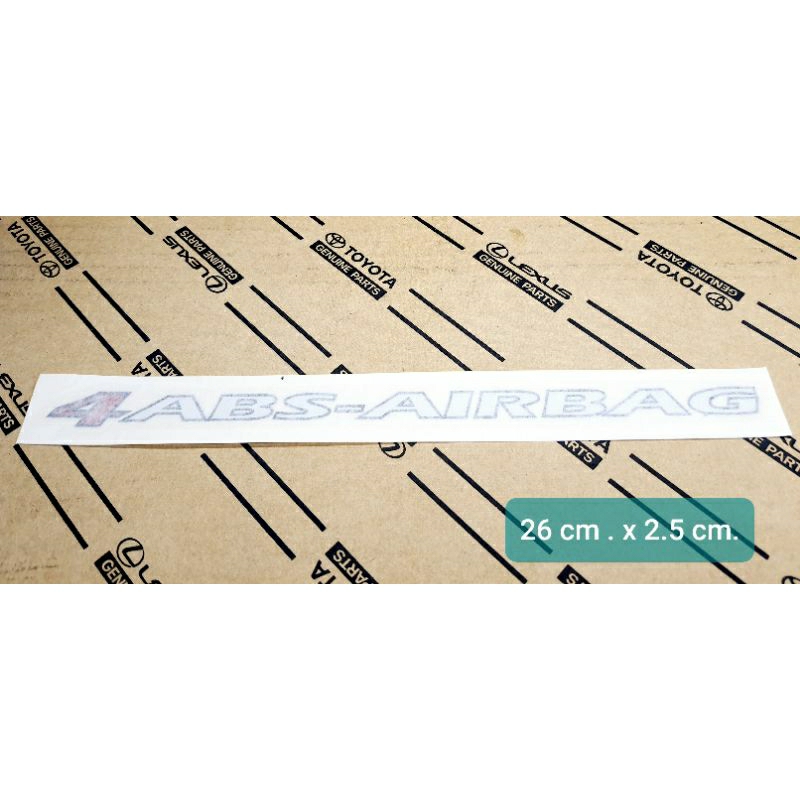 สติกเกอร์ 4ABS - Airbag ของแท้ Toyota Tiger SportCruiser ขนาด 26cm.x2 ...