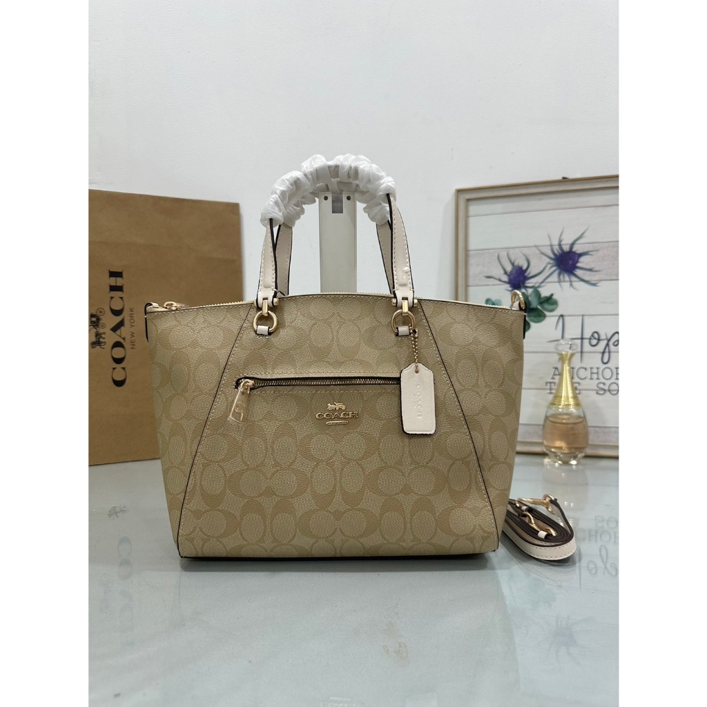 Coach small kelsey satchel in signature canvas on sale