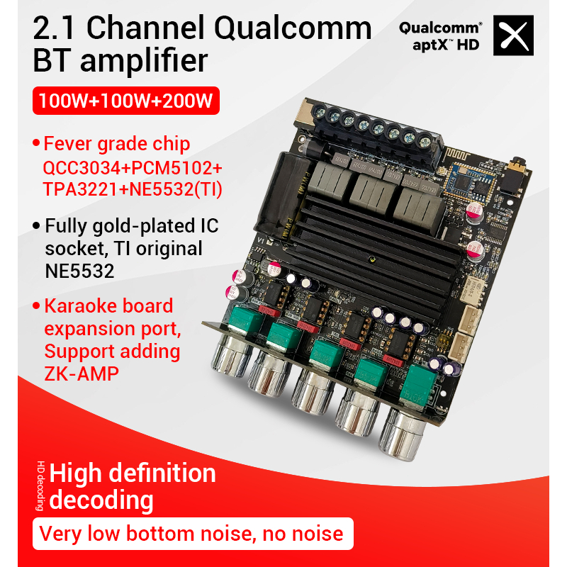 Qualcomm QCC3005/QCC3034 Bluetooth 5.0 Receiving DAC Decoder Audio Module