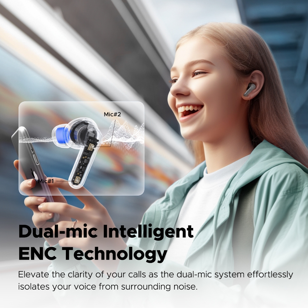 SoundPEATS Clear หูฟังไร้สาย หูฟังบลูทูธ Bluetooth 5.3 Dual Mics ENC Gaming Mode App Support