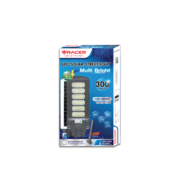 RACER โคมไฟถนนโซลาร์เซลล์ MULTI BRIGHT LED SOLAR STREET LIGHT 65K (90W ...