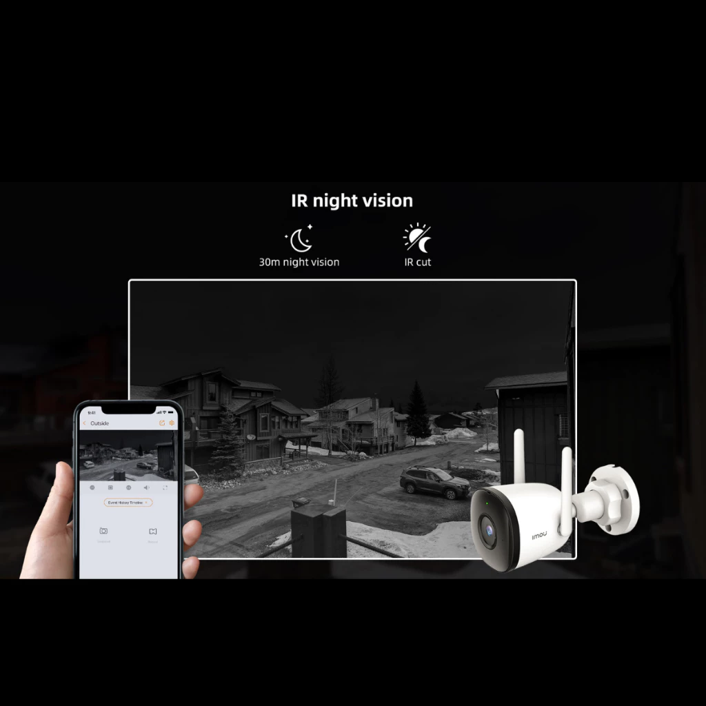 IMOU รุ่น Bullet 2C กล้องวงจรปิด ภายนอก WIFI hotspot ในตัว มีให้เลือก 2MP/4MP บันทึกเสียงได้ มี Sofe AP Mode