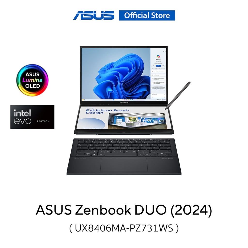 ASUS Zenbook Duo 2024 (UX8406MAPZ731WS) 14" 3K (2880x1800) OLED