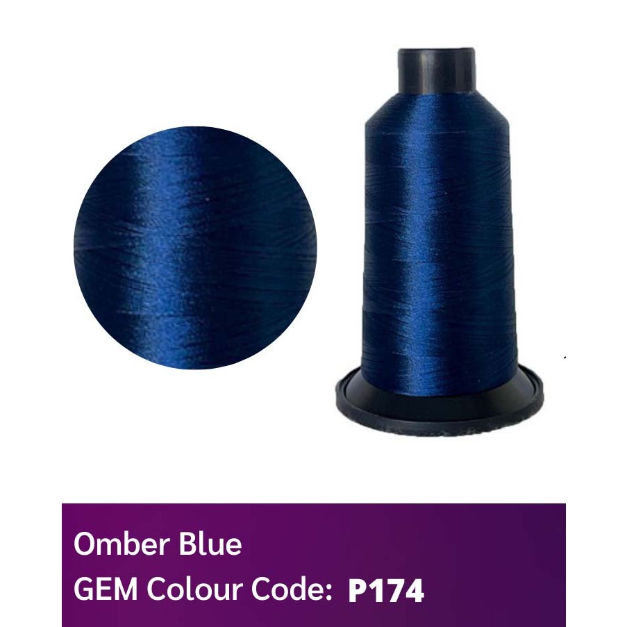 ไหมปัก GEM Embroidery Thread โทนน้ำเงิน Dark Blue ซักฟอกสีไม่ตก 3,000 ...