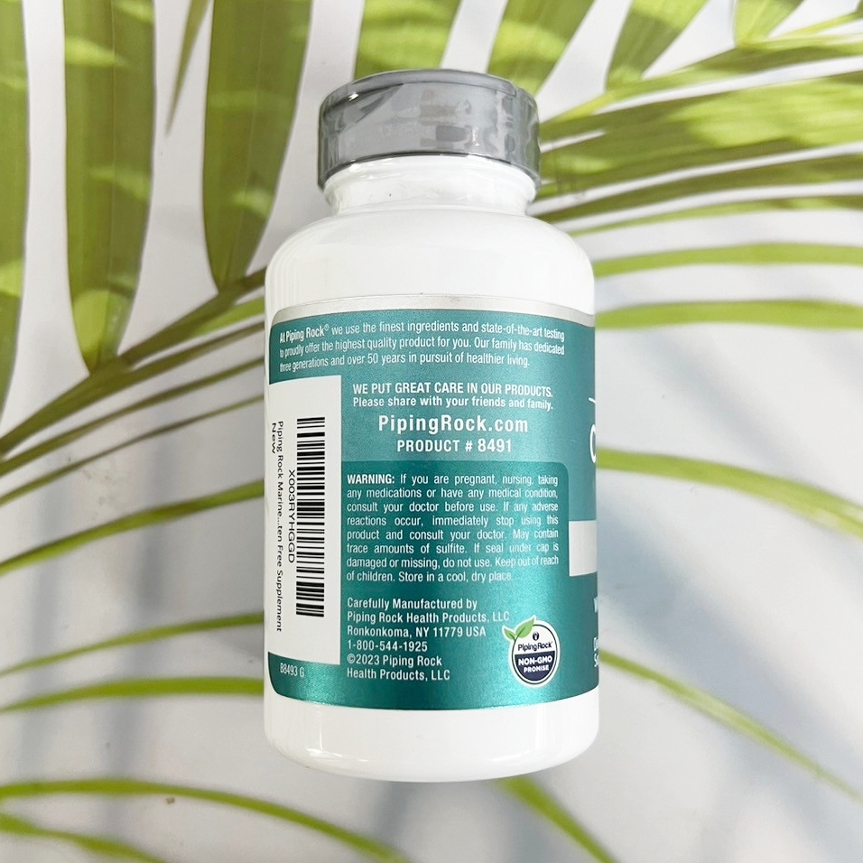 piping rock glutathione คอลลาเจนจากปลา + กรดไฮยาลูโรนิก Marine Collagen 2000 mg + Hyaluronic Acid  120 Caplets (Piping Rock®)