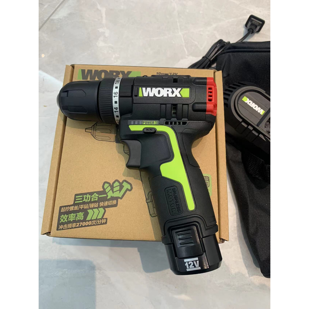 Worx WU131X สว่านไร้สายแบบไร้แปรงถ่านพร้อมฟังก์ชันกระแทก - เครื่องมือ ...