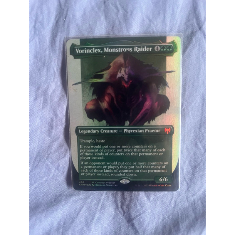 MTG Vorinclex, Monstrous Rider Foil Green Magic the Gathering ชุด KHM