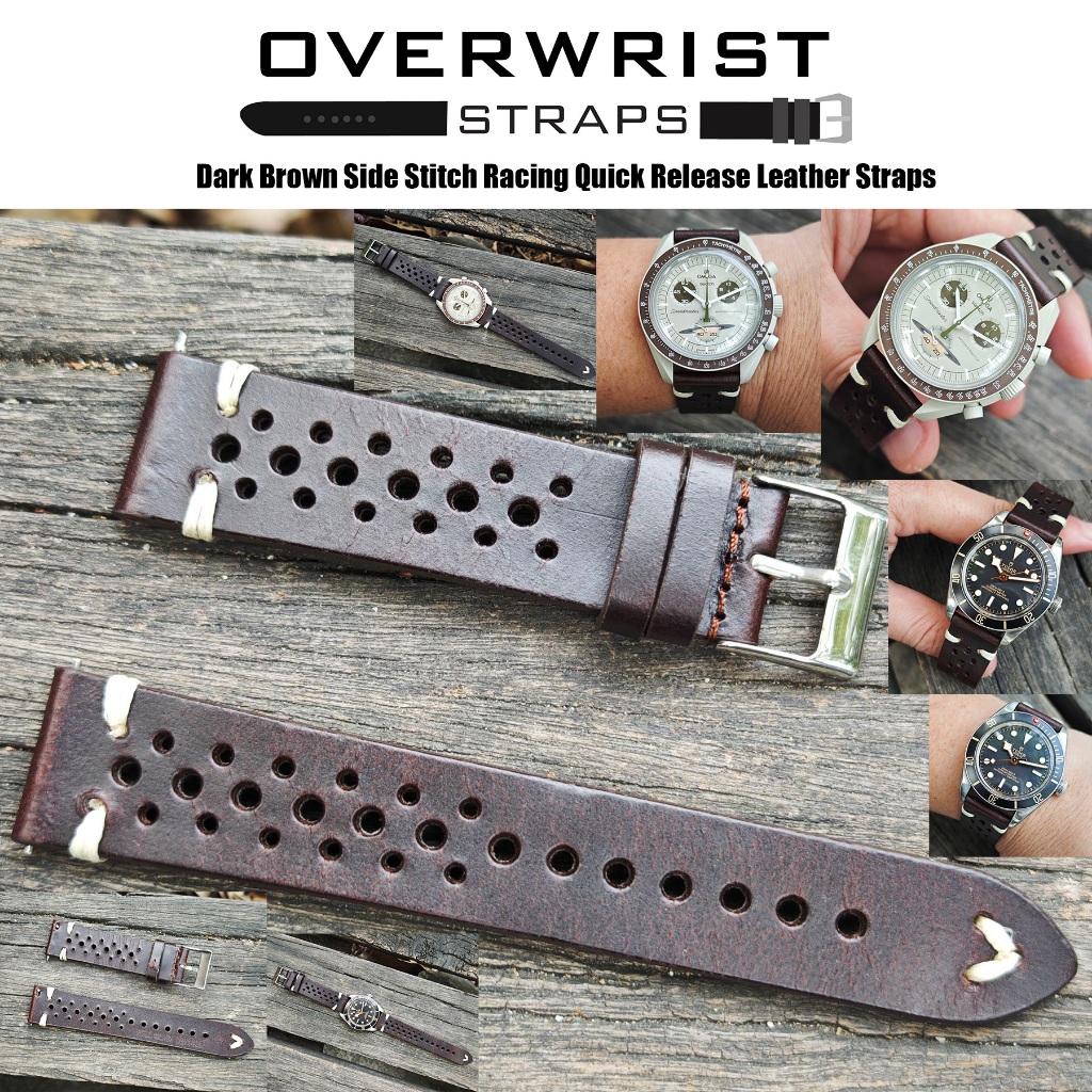 สายนาฬิกาแบบหนังวัวรุ่น Side Stitch Racing Quick Release Leather Straps ...