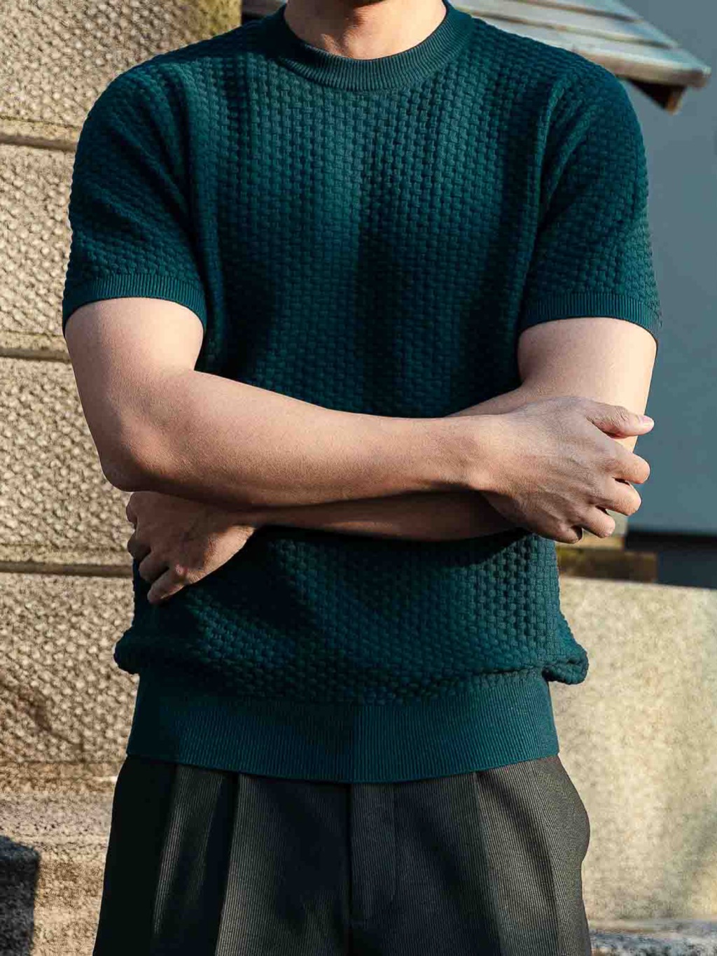 TOFFY & BROWN WEAVE PATTERN CREWNECK KNITTED เสื้อนิตถักลายสาน | Shopee ...