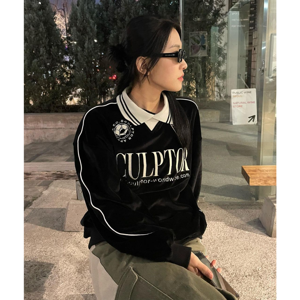 🇰🇷Sculptor Velour Soccer Jersey Black/Navy/White -พรีออเดอ 🇰🇷Sculptor Velour Soccer Jersey Black/Navy/White -พรีออเดอ