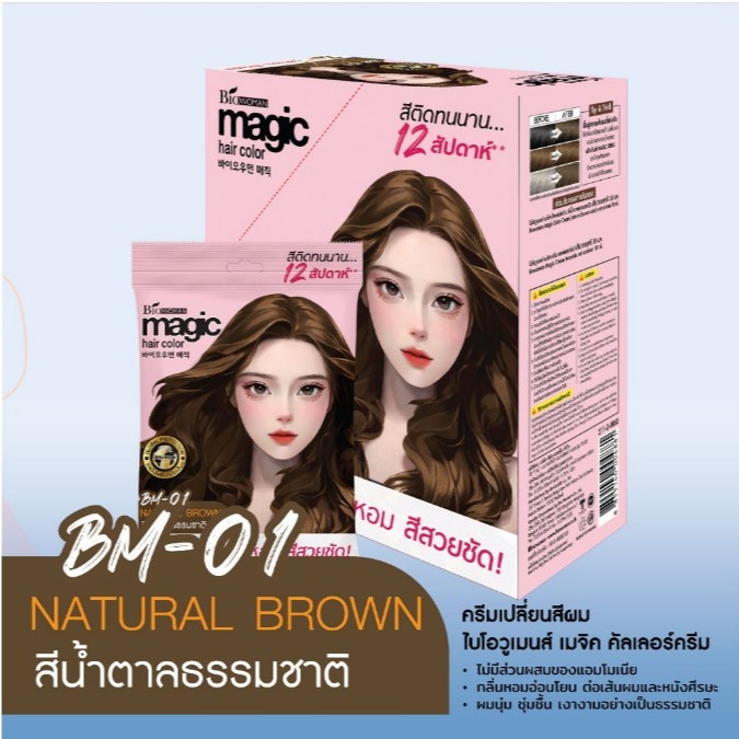 (ยกกล่อง x 6ซอง) ไบโอวูเมนส์ เมจิค แฮร์ คัลเลอร์ ครีมเปลี่ยนสีผม ...