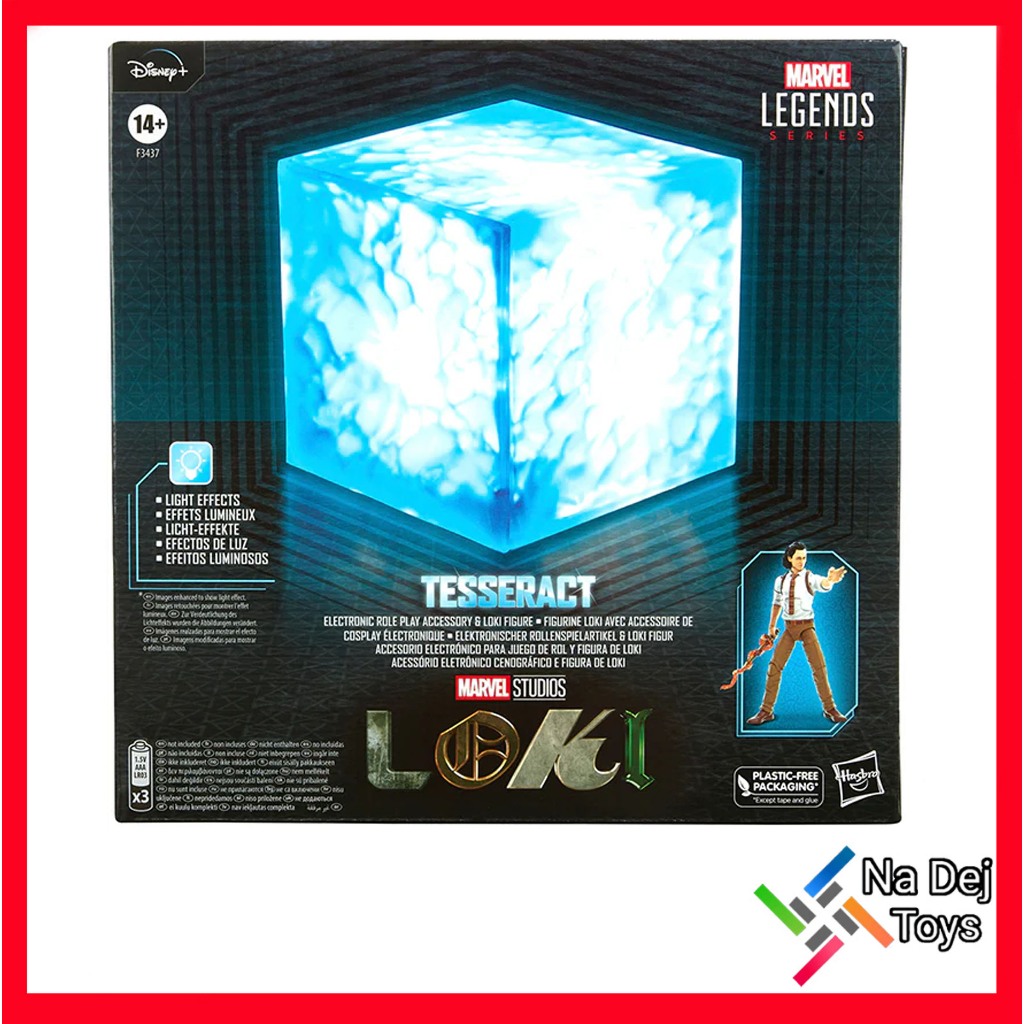 Hasbro Marvel Legends, Tesseract, accessori elettronici a bobina con effetti di luce, oggetto a rullo ispirato alla serie Loki dei Marvel Studios e action figure, multiple