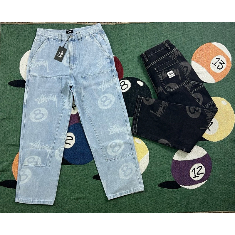 พร้อมส่ง‼️ STUSSY Stock 8 Ball Carpenter Jeans | Shopee พร้อมส่ง‼️ STUSSY Stock 8 Ball Carpenter Jeans | Shopee