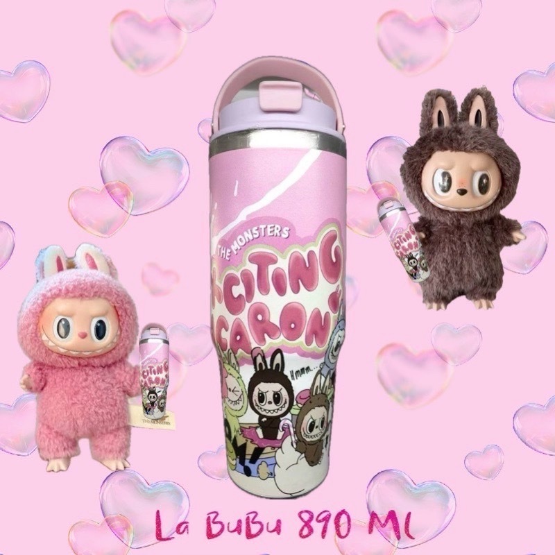 เเก้วความเย็น LABUBU สเเตนเลส304 มีหูหิ้่ว พร้อมส่งในไทย | Shopee Thailand