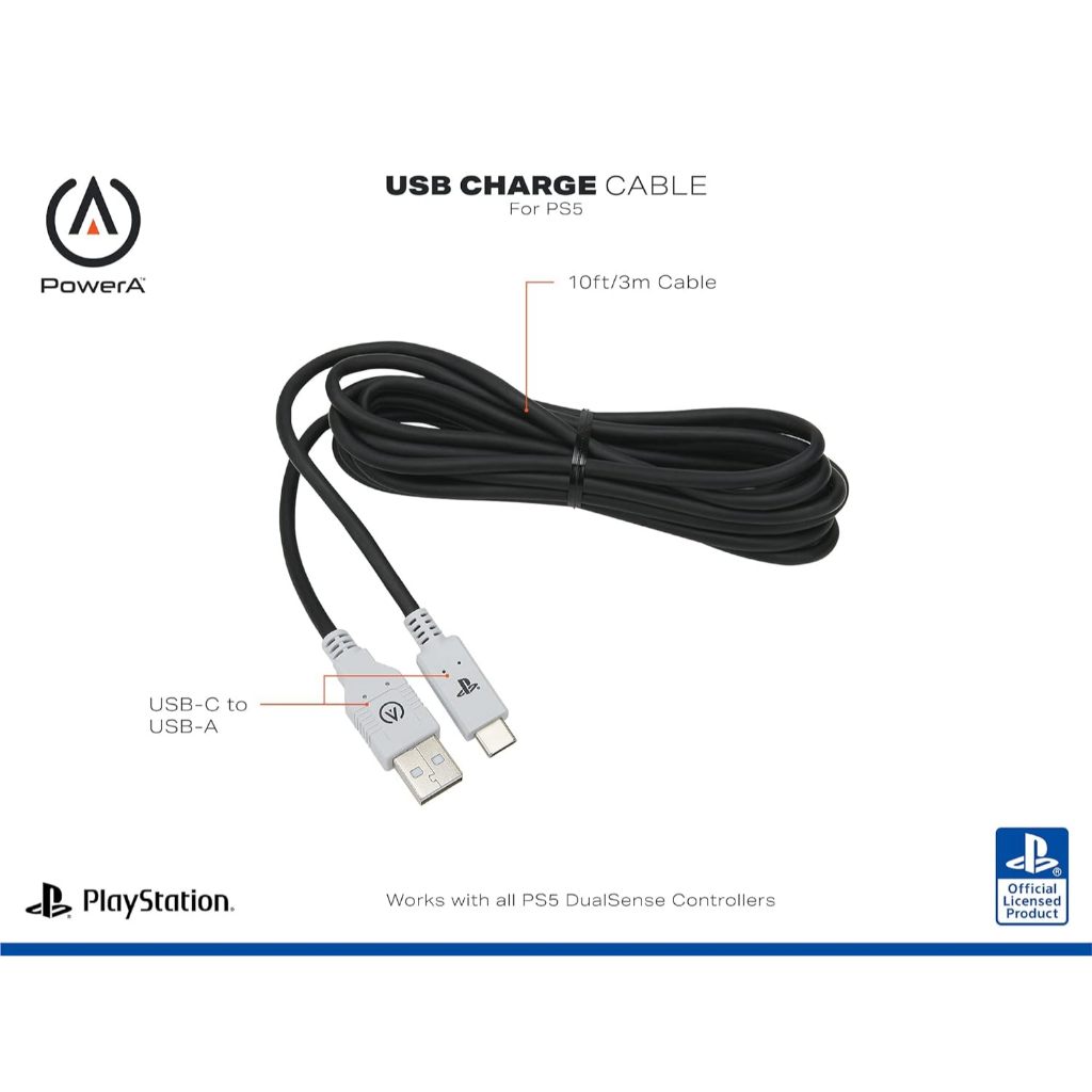 PowerA USB-C Cable for PlayStation 5 (Officially Licensed) | Shopee ...