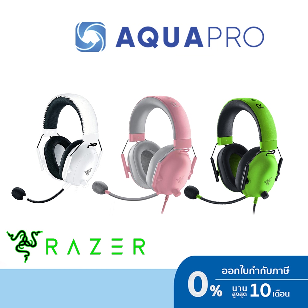 RAZER BLACKSHARK V2 X Green & White & Pink หูฟัง 7.1 รับเสียงคุณภาพสูง ...