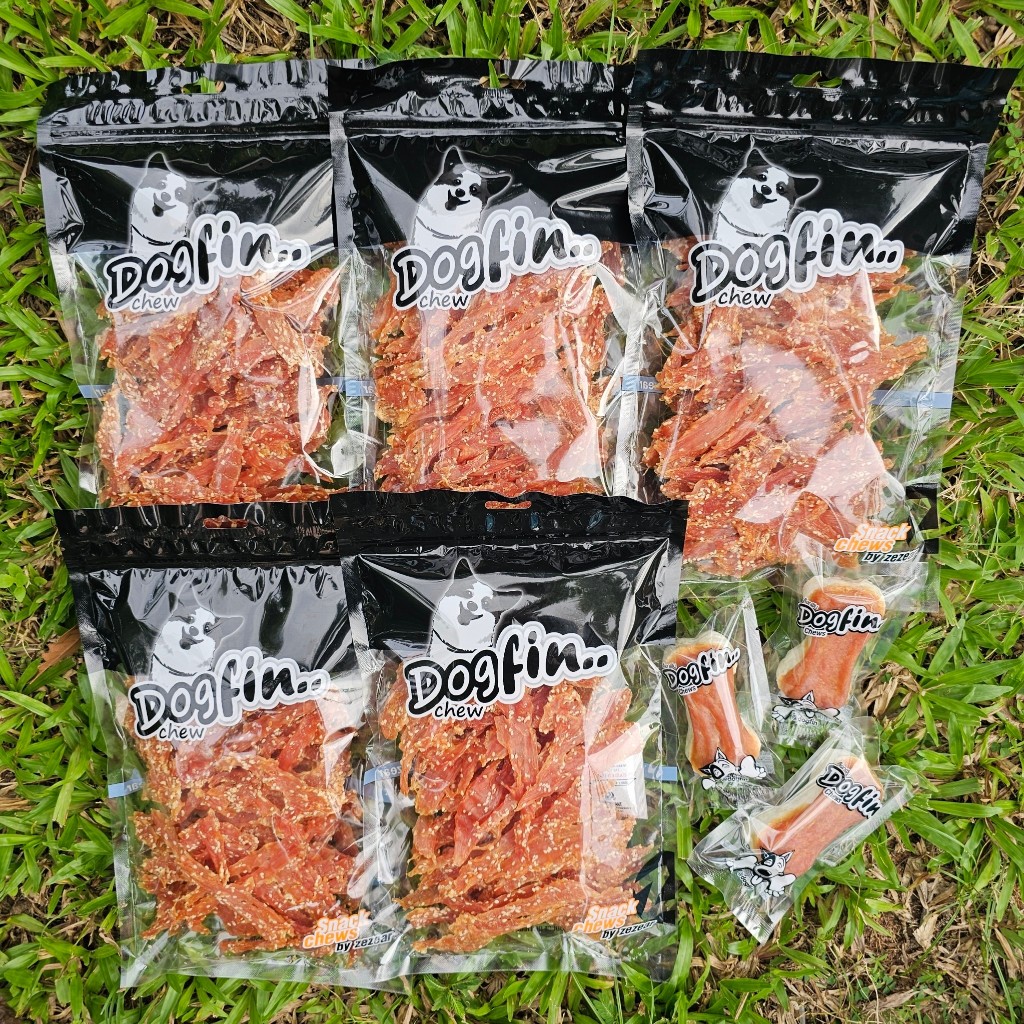 Dogfin ไก่อบแห้งขนาด 350 กรัม โปร 5 ถุง (1,750 กรัม) พร้อมของแถมเลือก ...