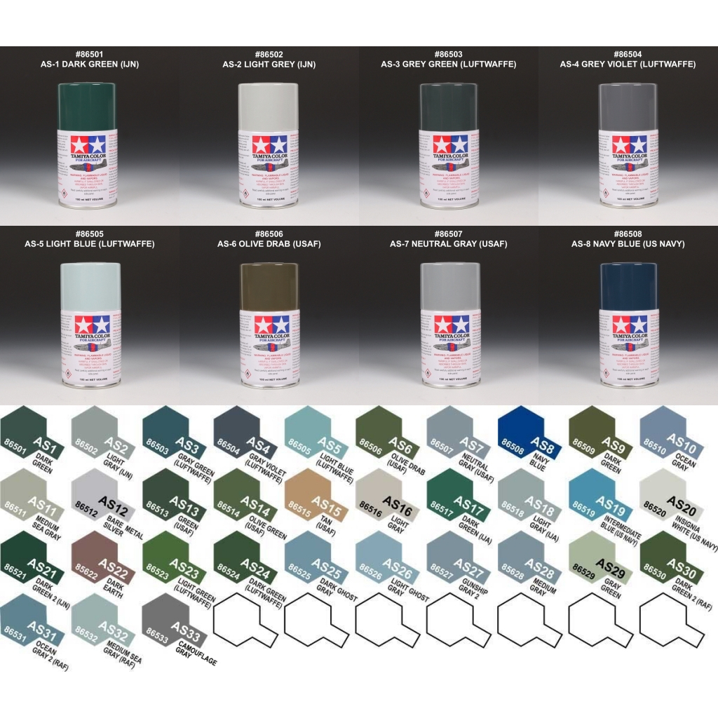 สีสเปรย์ทามิย่า #86501 AS-1 #86502 AS-2 #86503 AS-3 #86504 AS-4 #86505 ...