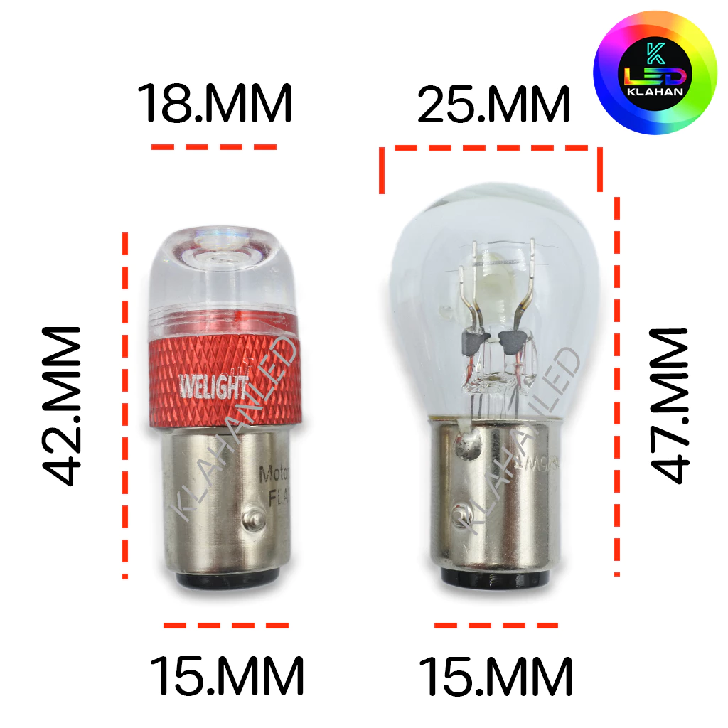 หลอดไฟท้าย LED เวฟ 125i รุ่น LED 2019 - 2022 (ตัวปี 23-25 ใส่ไม่ได้) แสงสีแดง สว่างมาก ใส่แทนของเดิม รูปที่ 3