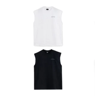 URTHE - เสื้อแขนกุด สีพื้น สกรีนลาย รุ่น BASIC SLEEVELESS