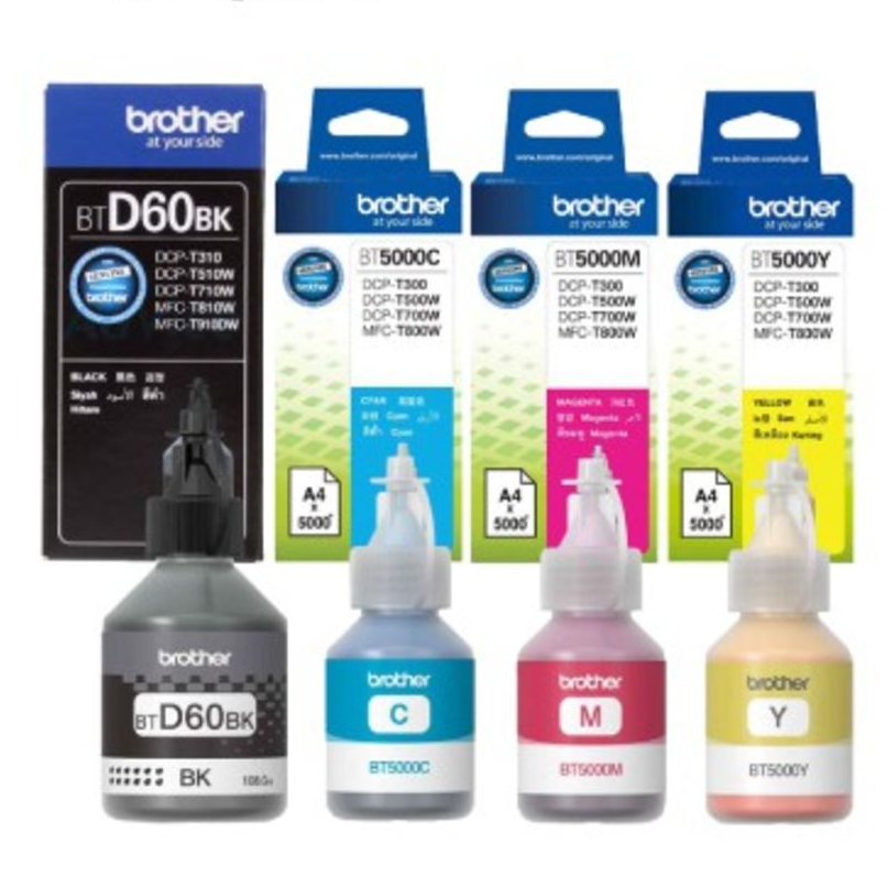 ฺBrother หมึกเติมแท้ 4 สี BK C M Y สำหรับปริ้นเตอร์ Brother : DCP-T310 ...