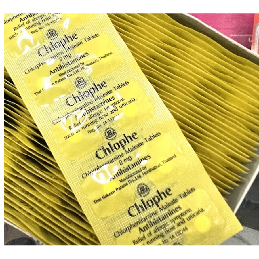 (10 แผง) Chlophe คลอเฟ แก้แพ้ คลอร์เฟนามีน มาลีเอท 2 มก ...