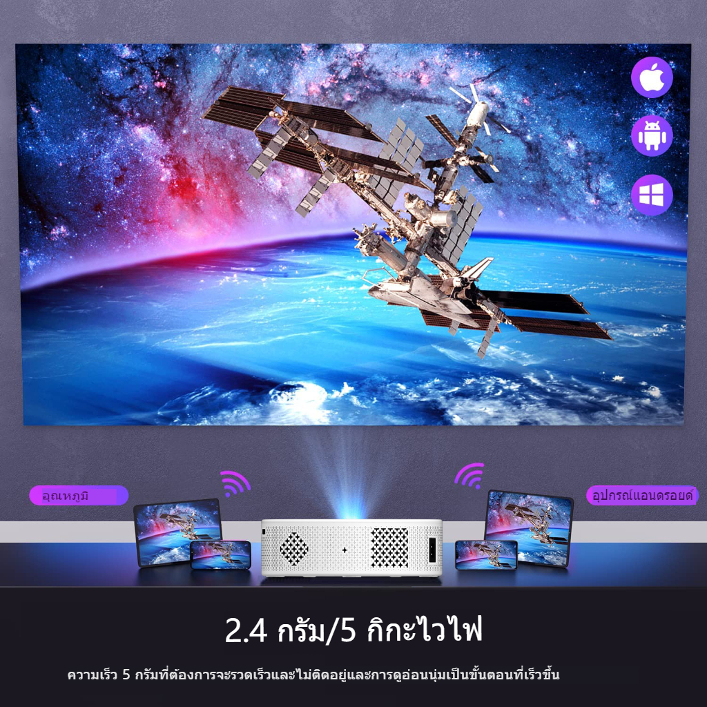 2024 T269 โปรเจคเตอร์ขนาดเล็กพกพา รองรับ คุณภาพรูปภาพ HD 1080p 4K ...