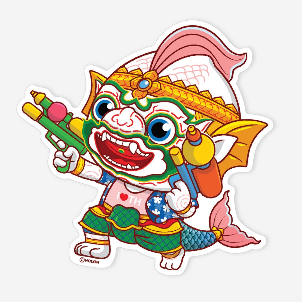 Waterproof Ramakien Sticker - Matchanu Go Splash - สติ๊กเกอร์ ...