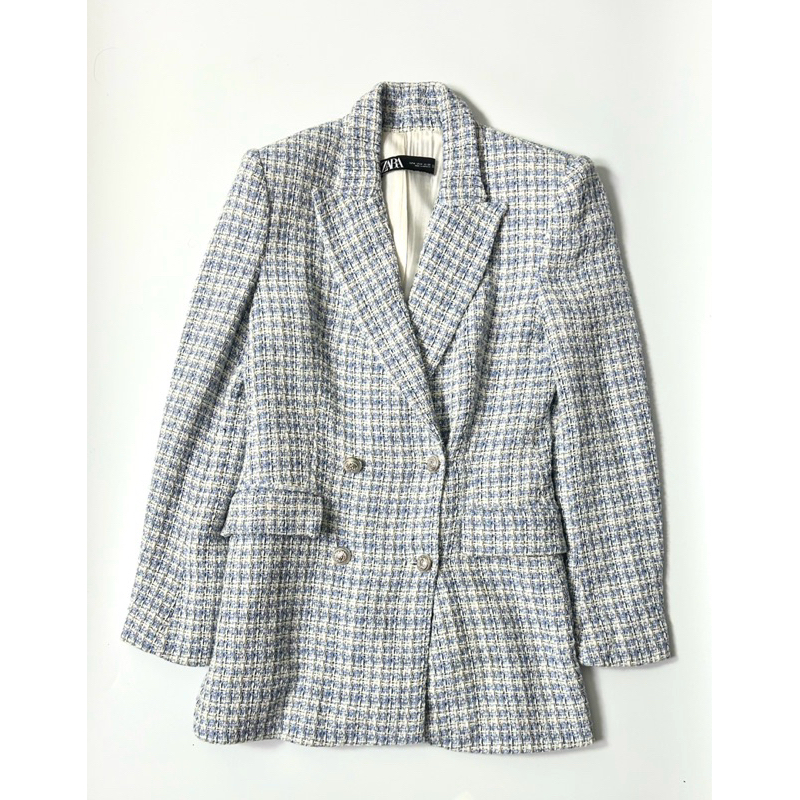 Plaid blazer zara best sale
