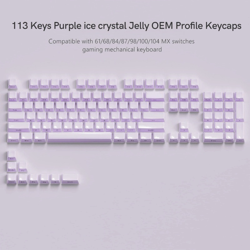 XVX Jello Keycap 113 keys โปรไฟล์OEM คีย์แคปน่ารัก พุดดิ้ง คีย์แคปไทย ...