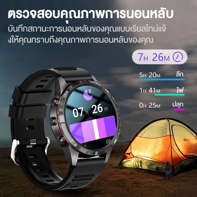 Aolon GT5 Pro 1.6 นิ้ว นาฬิกา สมาร์ทวอทช์ เข็มทิศ smartwatch จอใหญ่ 100+ โหมดกีฬา โทรผ่านบลูทูธ IP67 กันน้ํา นาฬิกาวิ่ง