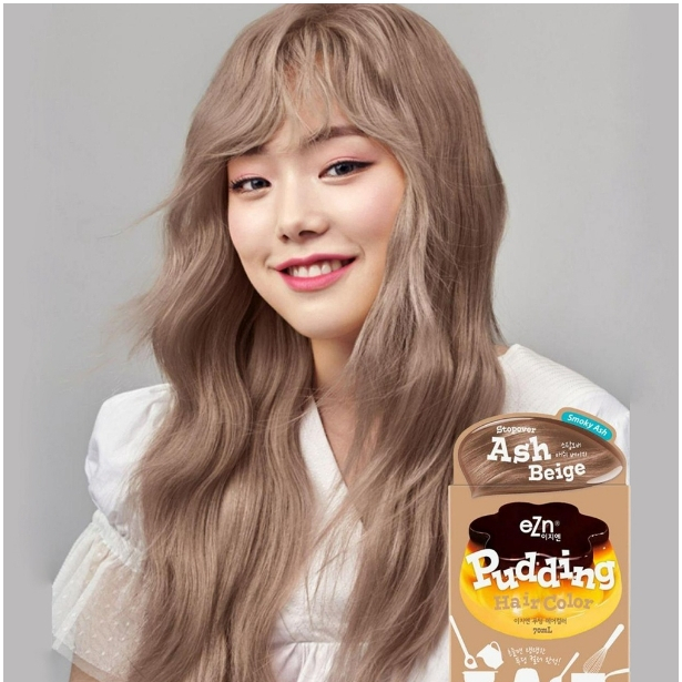 พร้อมส่ง eZn Shaking Pudding Hair Dye Coloring // Ash Beige พุดดิ้งครีม