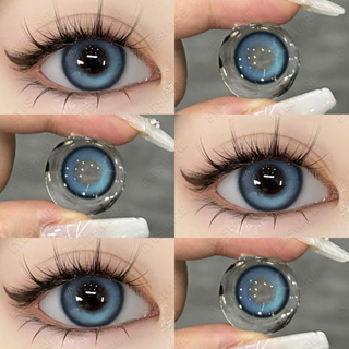 แว่นตาสายตาสั้น{เกรด -1.00~-6.00} 💧 BUBBLE/MOON Series 💧Blue/Brown คอนแทคเลนส์ Big eyes 14.5mm 2pcs คอนแทคเลนส์สี