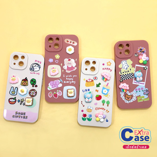 พร้อมส่ง!! ไอโฟน 7 7+ XS XR 11 13 เคสมือถือนิ่ม TPU กันเลนส์กล้องนูนลายการ์ตูนติดอะไหล่นูน ไข่ดาว สายรุ้ง