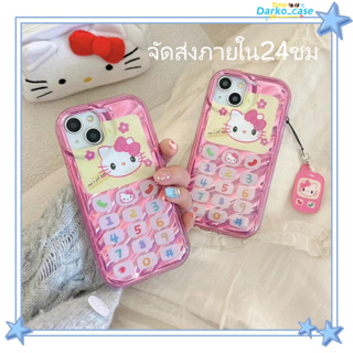 🎈จัดส่งภายใน24ชม🎈เคส for iPhone 11 14 Pro Max Case for iPhone 12 13 ป้องกันการตก การป้องกัน พร้อม การ์ตูน HelloKitty