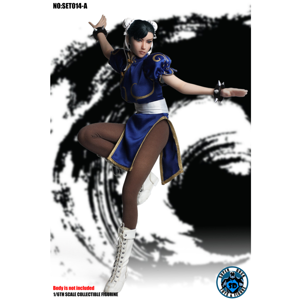 พร้อมส่ง-ฟิกเกอร์-super-duck-set014-a-1-6-cosplay-china-fighting-goddess-blue-หัว-ชุด