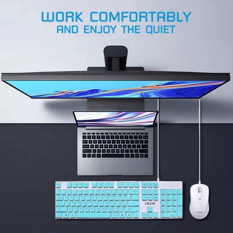 พร้อมส่ง-oker-km-378ชุดคีย์บอร์ด-เมาส์-keyboard-mouse-combo-set-ชุดคีย์บอร์ด-เมาส์ใซ้กับคอมพิวเตอร์-โน็ตบุ็ค