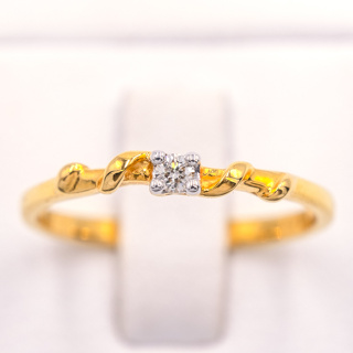 แหวนชูเม็ดเดี่ยว เม็ดยอด 6 ตัง แหวนเพชร แหวนทองเพชรแท้ ทองแท้ 37.5% (9K) ME800