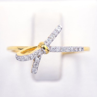 แหวนโบว์เพชร 🎀 แหวนเพชร แหวนทองเพชรแท้ ทองแท้ 37.5% (9K) ME882