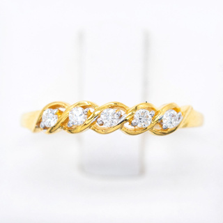 แหวนแถวเรียงกัน 5 เม็ด แหวนเพชร แหวนทองเพชรแท้ ทองแท้ 37.5% (9K) ME753