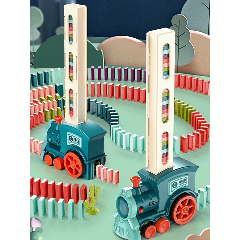 รถไฟโดมิโน-เด็ก-ปริศนา-ของเล่น-เล่นไพ่โดยอัตโนมัติ-ของเล่นรถไฟขนาดเล็ก
