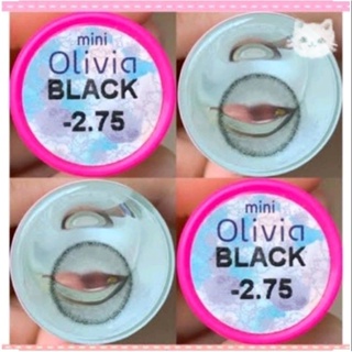 คอนแทคเลนส์ รุ่น Mini Olivia สีดำ/Black มีค่าสายตา (0.00)-(-10.00)