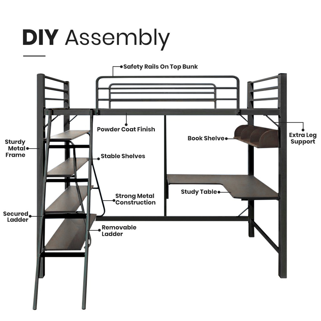 finsso-aloha-metal-loft-bed-frame-เตียง-โครงเตียง-ชั้นลอย-มีชั้น2-เตียง-โต๊ะ-เตียงนอน