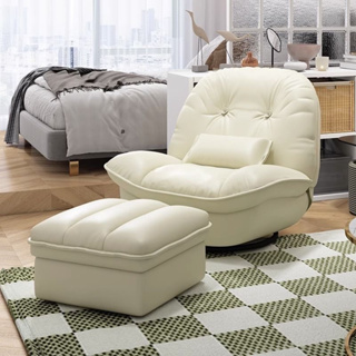 เก้าอี้โซฟา ขาวมินิมอล มี3สีให้เลือก สำหรับ พักผ่อน sofa bed หนังเทียมปรับนอน รุ่น DSF ปรับเอนหมุนได้ 360 องศา ส่งเร็ว