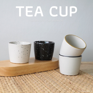 Tea Cup แก้วน้ำชาเซรามิค ก้นตัด สไตล์มินิมอล ขนาด 160 มล. ใช้เป็นแก้วใส่เทียนหอมได้