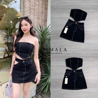 Code : M9 Pimala Set ชุดเซ็ตเสื้อเกาะอก กระโปรงกางเกง สำหรับผู้หญิง ไซส์ Xs-L