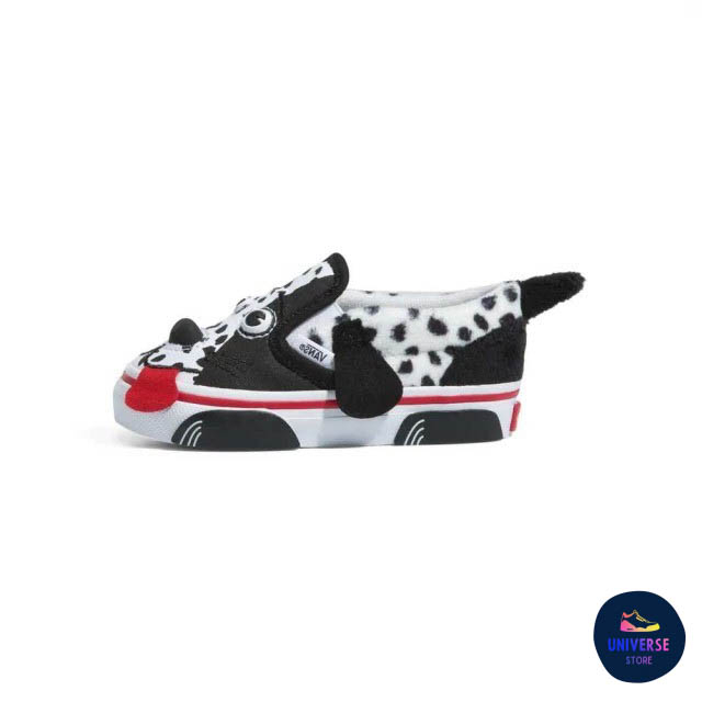 [ของแท้ ส่งไว จากไทย] VANS TODDLER DOG SLIP ON V DALMATIAN BLACK/TRUE