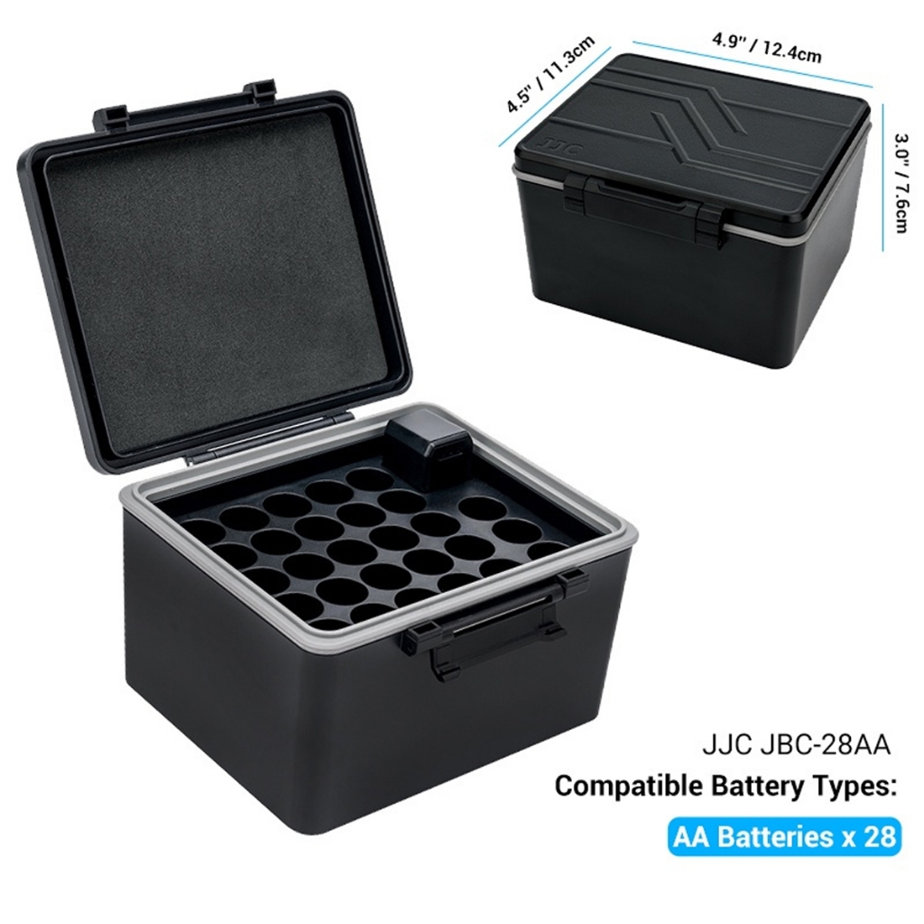 jjc-กล่องใส่ถ่าน-พร้อมชุดทดสอบพลังงาน-jbc-28aa-ใส่ถ่าน-aa-x-28-ก้อน