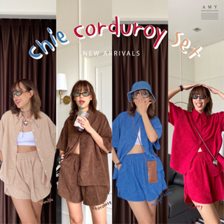 🌈 NEW ARRIVALS 🌈 Chie Corduroy Set : ชุดเซ็ท เสื้อเชิ้ต ทรง oversize เกาหลีเกาใจมาก แมทช์กับ กางเกงขาสั้น y2k